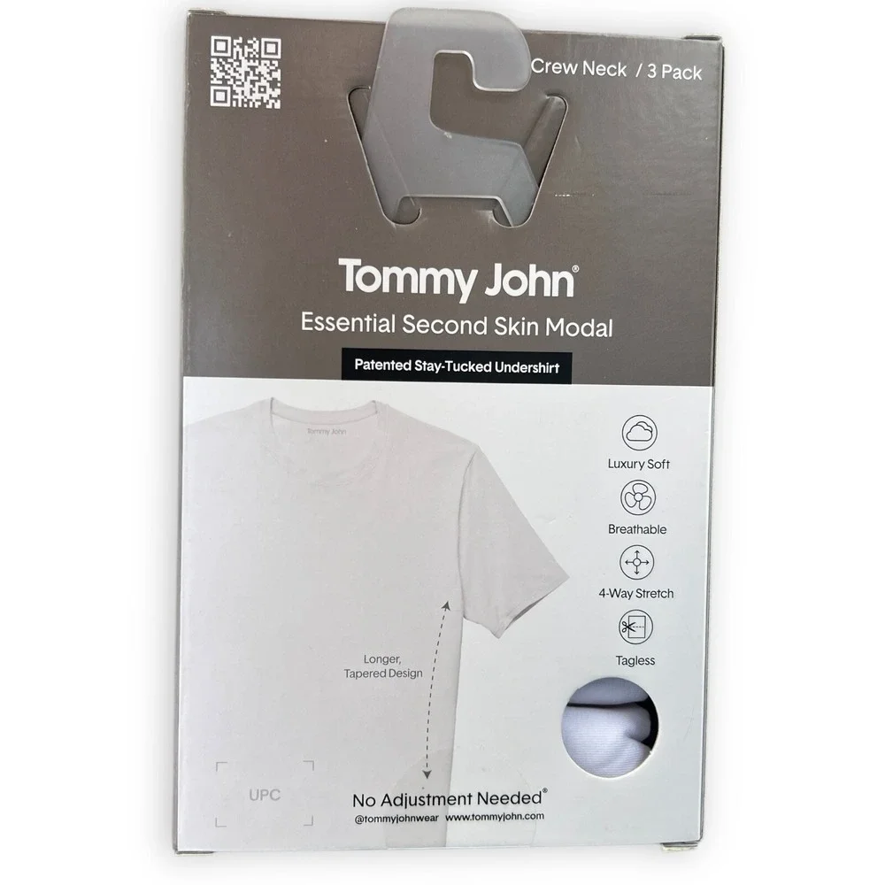 Tommy John‎ Essential Second Skin Modal Stay Tucked Undershirt Medium White New